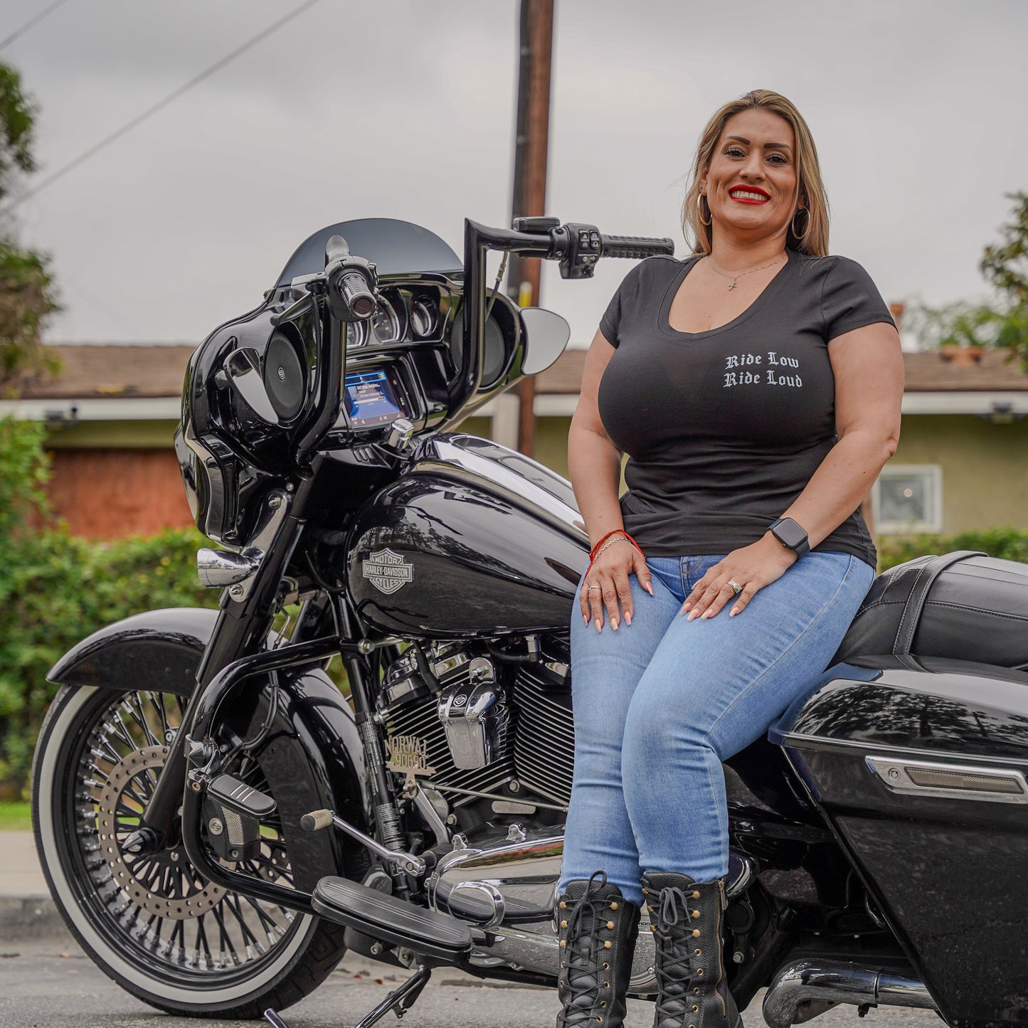 Women's V Neck Ride Low, Ride Loud
