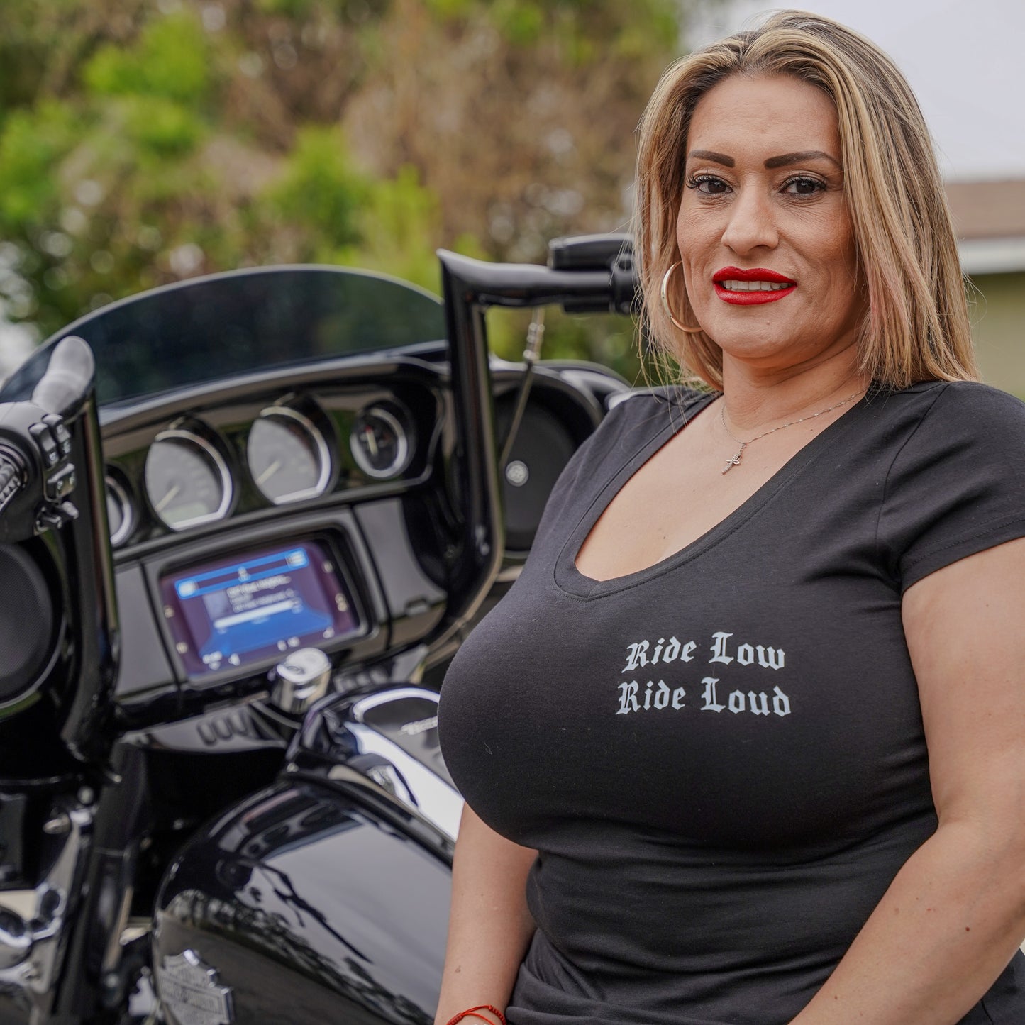 Women's V Neck Ride Low, Ride Loud