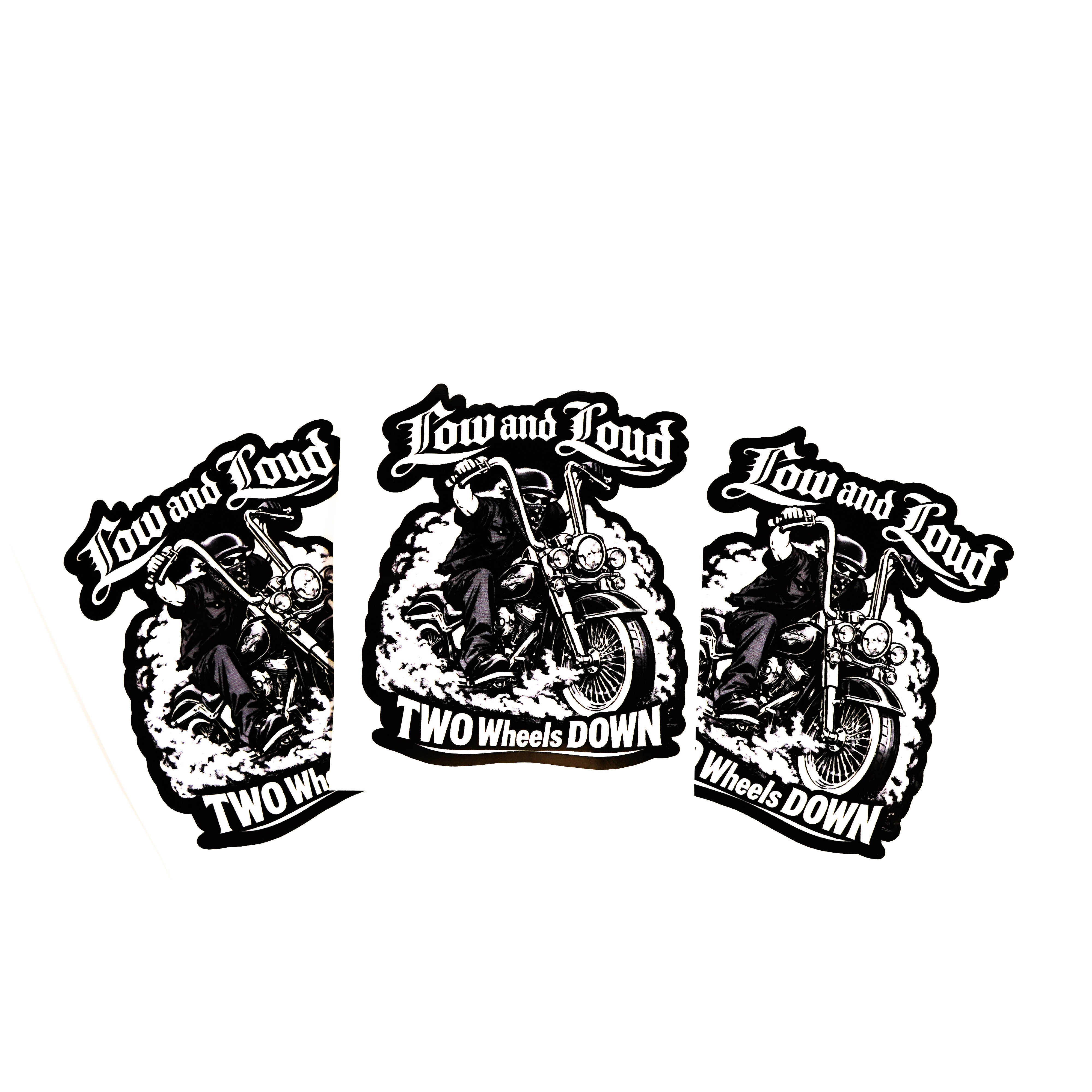 Two Wheels Down Stickers