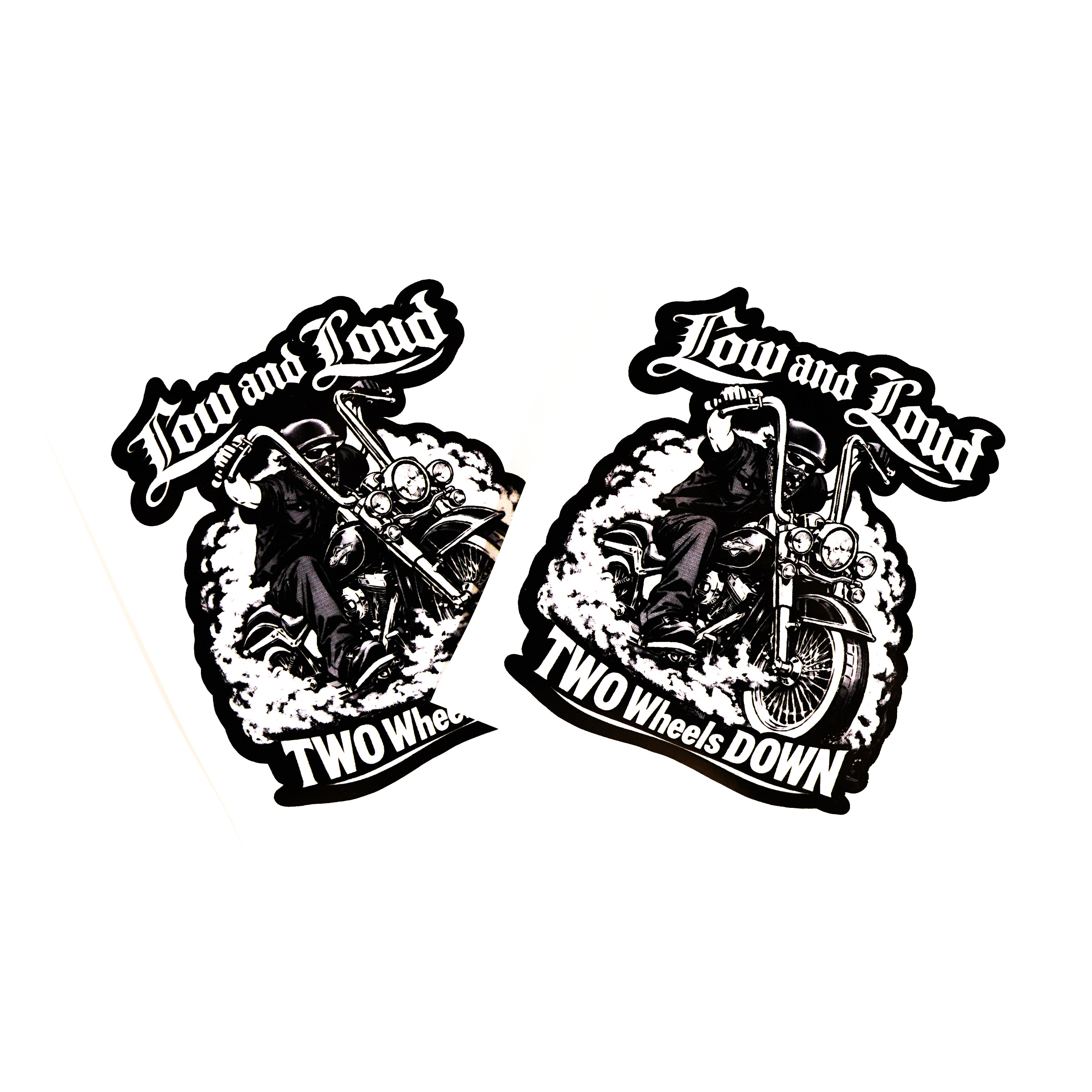 Two Wheels Down Stickers