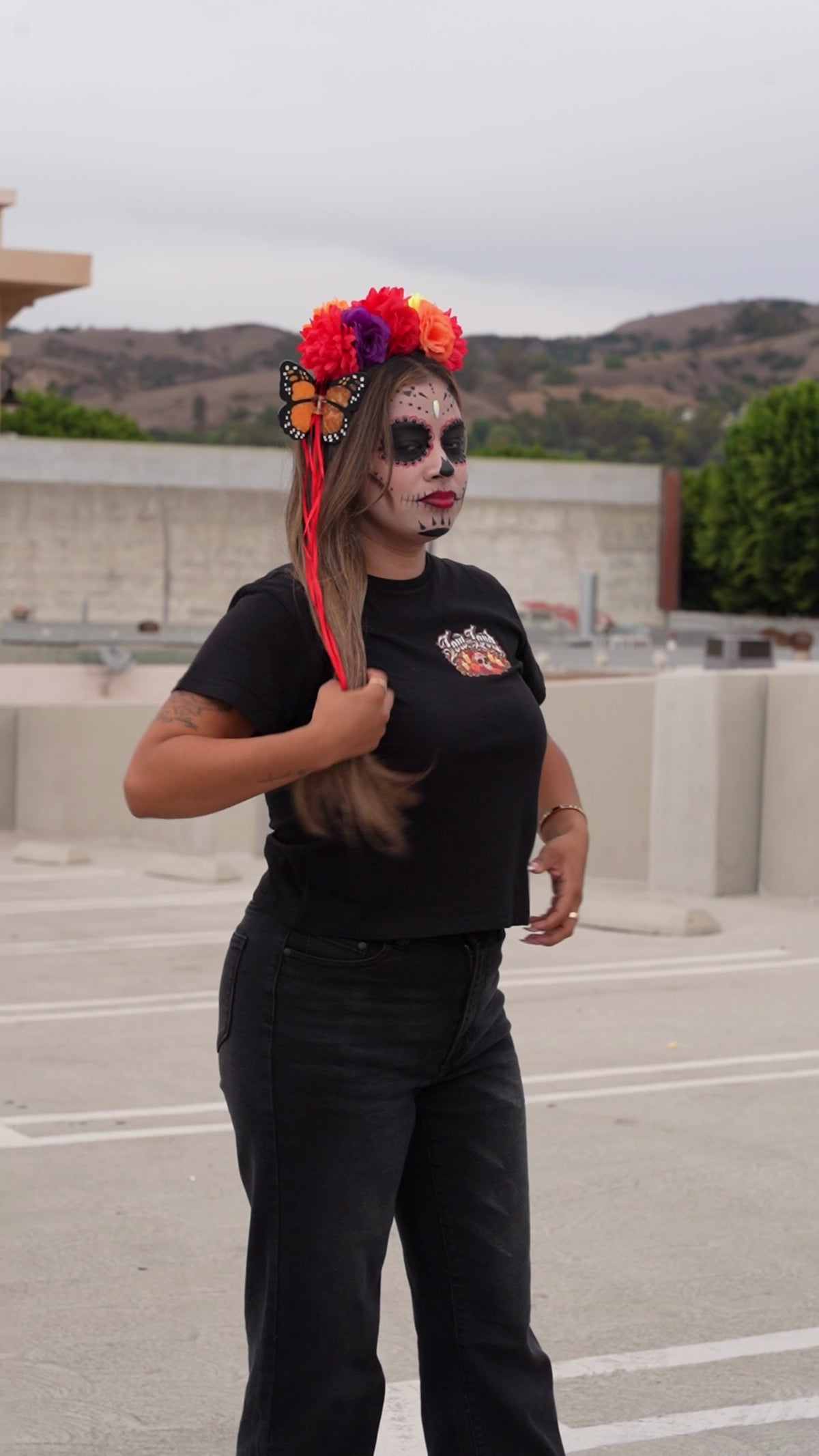 Women's Dia de Los Muertos Baby Tee💀